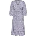 ONLY Olivia Wrap Midi Kjole Med 3/4 ærmer