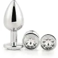 Dream Toys Gleaming Love - anal plug sæt - sølv (3 dele)