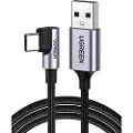 UGREEN vinklet USB-A til USB-C-kabel - 2m, 3A - grå