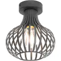 QAZQA Moderne loftslampe sort 18 cm - Saffira