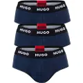 Hugo Boss HUGOtil mænd. 50469763 Pakke med 3 bomuldselastikslips i Navy Logo (XL), Afslappet, Blå