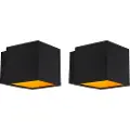 QAZQA Sæt med 2 design væglamper sort/guld inkl. LED - Caja