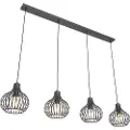 QAZQA Moderne pendellampe sort 4-lys - Saffira
