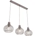 QAZQA Moderne pendellampe brun aflang 3-lys - Saffira