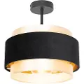 QAZQA Moderne loftslampe sort med guld - Elif