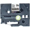 Brother Tape Stof 24mm Tze-r951 Sort/lysegrå Satin
