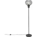 QAZQA Moderne gulvlampe sort - Saffira