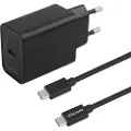 Essentials USB-oplader med USB-C PD 20W + USB-C-kabel - Svart