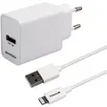 Essentials USB-oplader 12W MFI med USB til Lightning-kabel - hvid