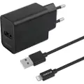 Essentials USB-oplader 12W MFI med USB til Lightning-kabel - Svart