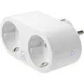 Deltaco Strømstik, Wi-Fi 2,4GHz, energiovervågning, 2xCEE 7/3, 13A, timer, hvid