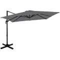 Vonroc Premium Hængeparasol Pisogne 300x300cm | Aluminium | 360° | Inkl krydsfod og overtræk - vierkantet | Grå