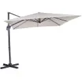 Vonroc Premium Hængeparasol Pisogne 300x300cm | Aluminium | 360° | Inkl krydsfod og overtræk - vierkantet | Beige