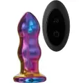 Dream Toys Glamour Glass - trådløs glas anal vibrator - bølget (farvet)