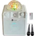 N-Gear Disco Block 410 bærbar karaokehøjttaler med Bluetooth og indbygget diskolys - Hvid