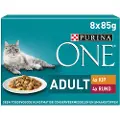 Purina One Fine Tender Rips in Sauce - Kylling/Oksekød - 8 x 85 g