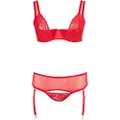 Cottelli Plus Size - alsidigt undertøjssæt (rød) - 90E/XL