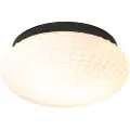 QAZQA Klassisk loftslampe sort med opalglas 30 cm IP44 - Nohmi