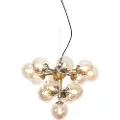 QAZQA Bronze pendellampe med ravfarvet glas 13-lys - Bianca