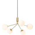QAZQA Art Deco Pendellampe guld med opalglas 5-lys - Coby