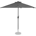 Vonroc Premium Stangparasol Magione 270x135cm - inkl. overtræk - halvrund | Balkonparasol| Grå