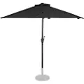 Vonroc Premium Stangparasol Magione 270x135cm - inkl. overtræk - halvrund | Balkonparasol| Sort