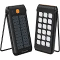 4smarts TitanPack Flex Solar Power Bank 10000mAh m. SOS-funktion, stander, lommelygte - Sort