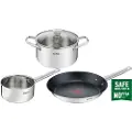 Tefal - Cook Eat sæt 4 dele - rustfrit stål - Stegepander & grillpander - - Homeroom