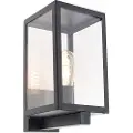 QAZQA Moderne udendørs væglampe sort med glas 30 cm - Rotterdam