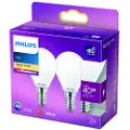 Signify LED pære Classic Krone 4,3W/827 (40W) mat 2-pak E14
