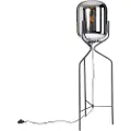 QAZQA Design gulvlampe sort med røgglas - Bliss