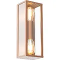 QAZQA Industriel væglampe rustbrun 38 cm 2-lys IP44 - Charlois