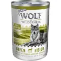 Wolf of Wilderness Økonomipakke: 12 x 400 g Wolf of Wilderness Senior - Green Fields - Lam & Kylling