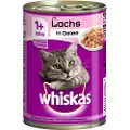 Whiskas 1+ dåser 12 x 400 g - Laks i gelé