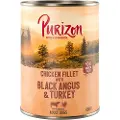 Purizon Økonomipakke: 12 x 400 g Purizon Adult - Black-Angus & Kalkun