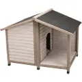 Trixie Lodge med terrasse - Str. M/L: B 130 x D 100 x H 105 cm, grå (2 pakker*)