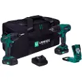 Vonroc Værktøjssæt VPower 20V | Boremaskine & Slagnøgle – Inkl. LED-lampe | Inkl. x 2.0Ah akku, oplader og taske
