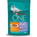 Purina One Coat & Hairball - Kylling & Grøn Bønne (26 x 85 g)