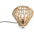 QAZQA Rustik bordlampe bambus med hvid - Canna Diamond