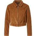 Superdry Superdrytil kvinder. W5011113A Kort fløjlsjakke Vintage brun (XL), Casual, Bomuld
