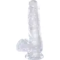 Orion Clear 6 - Lille dildo med sugekop og testikler (15 cm)