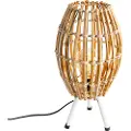 QAZQA Rustik bordlampe tripod bambus med hvid - Canna Capsule
