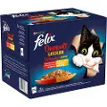 Felix Latz "Dobbelt så lækker" 24 x 85 g - Mix Kød: Okse & Fjerkræ, Lam & Kalv, Kylling & Nyre, Kalkun & Lever