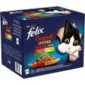 Felix Latz "Dobbelt så lækker" 24 x 85 g - Mix Grøntsager: Okse & Fjerkræ, Lam & Kylling, Kalkun & And, Gris & Vildt