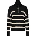 Vero Moda Saba Stripe Halv Lynlås Sweater