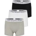 Ralph Lauren Polo Ralph Laurentil mænd. 714830299052 Pakke 3 Classic Boxers sort, grå, hvid (XXL), Afslappet, Bomuld