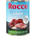 Rocco Junior 6 x 400 g - Fjerkræ & Vildt med ris + calcium