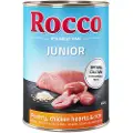 Rocco Økonomipakke Rocco Junior 24 x 400 g - Kyllingehjerter & ris + kalcium
