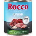 Rocco Junior 6 x 800 g - Fjerkræ & vildt med ris + kalcium