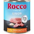 Rocco Økonomipakke Rocco Junior 24 x 800 g - Kyllingehjerter & ris + kalcium